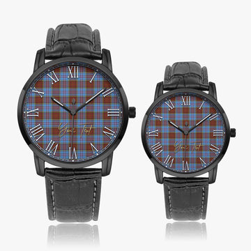 Anderson Modern Tartan Personalized Your Text Leather Trap Quartz Watch