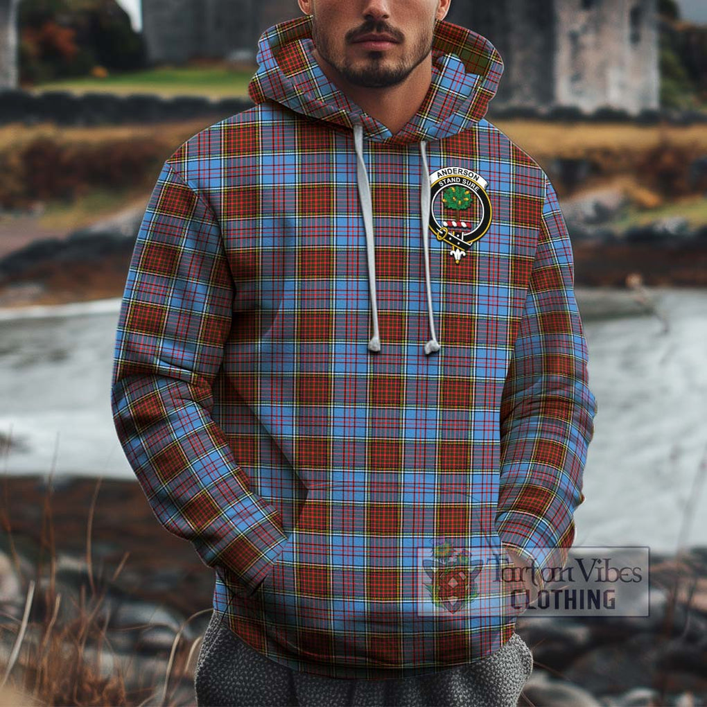 Anderson Modern Tartan Cotton Hoodie with Family Crest Pullover Hoodie XS - Tartan Vibes Clothing