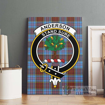 Anderson Modern Tartan Canvas Print Wall Art with Family Crest