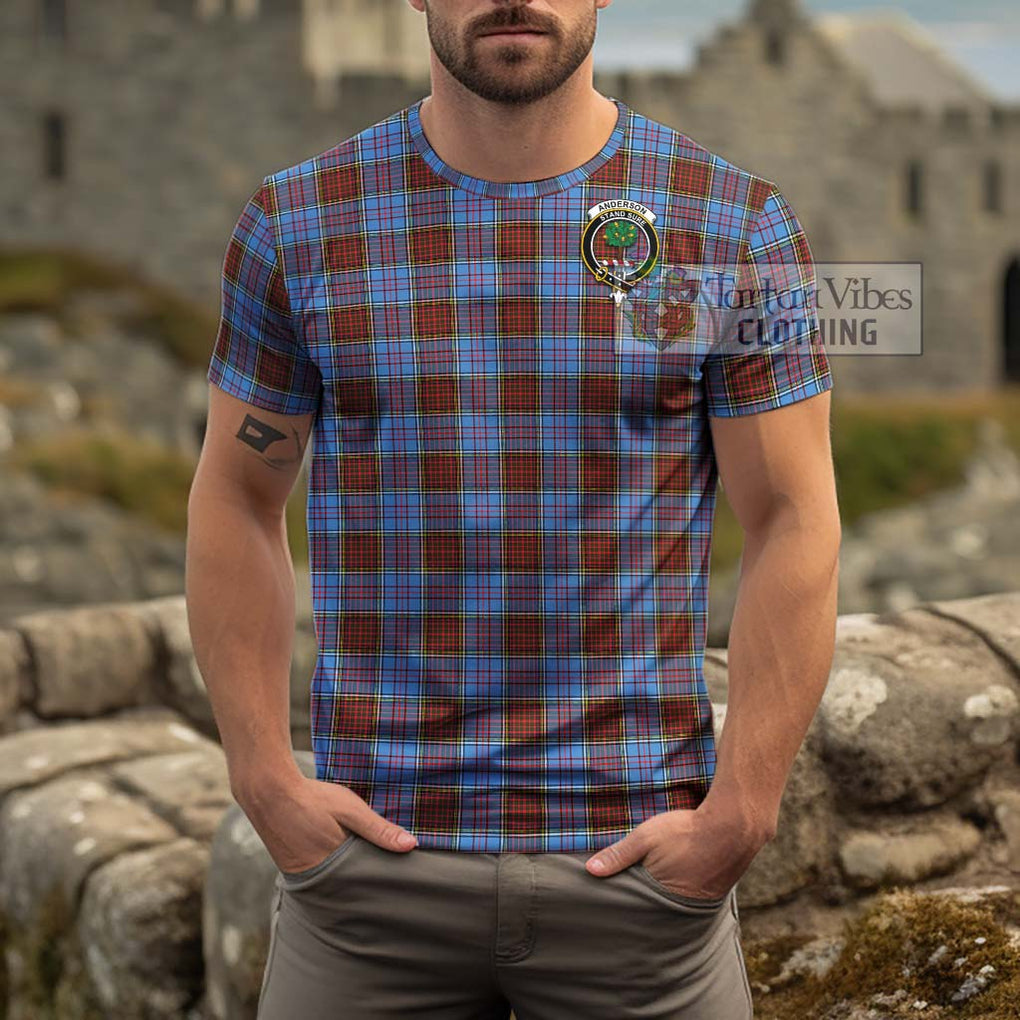 Anderson Modern Tartan Cotton T-Shirt with Family Crest Men's Shirt - Tartanvibesclothing Shop