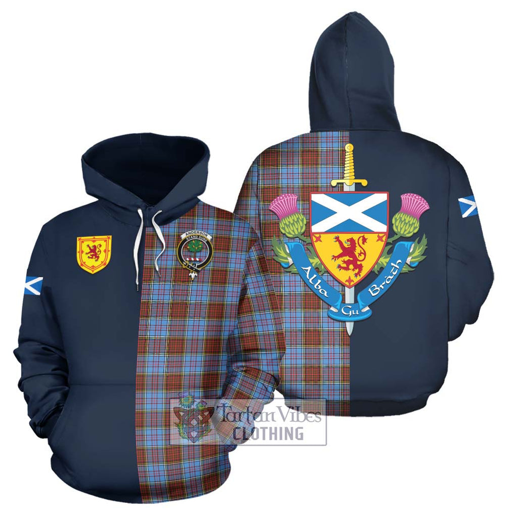 Tartan Vibes Clothing Anderson Modern Tartan Hoodie with Scottish Lion Royal Arm Half Style