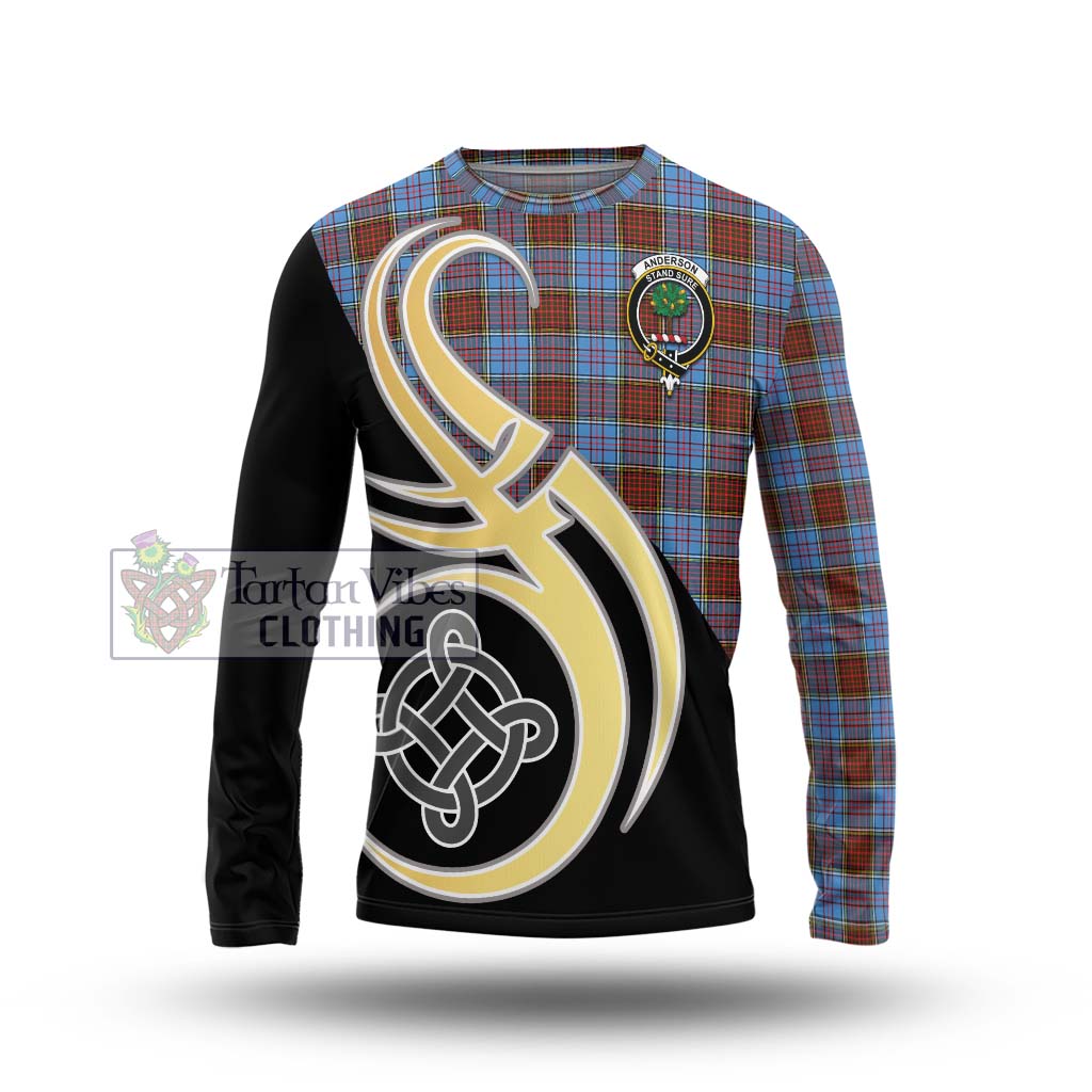 Anderson Modern Tartan Long Sleeve T-Shirt with Family Crest and Celtic Symbol Style Unisex - Tartan Vibes Clothing