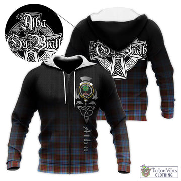 Anderson Modern Tartan Knitted Hoodie Featuring Alba Gu Brath Family Crest Celtic Inspired