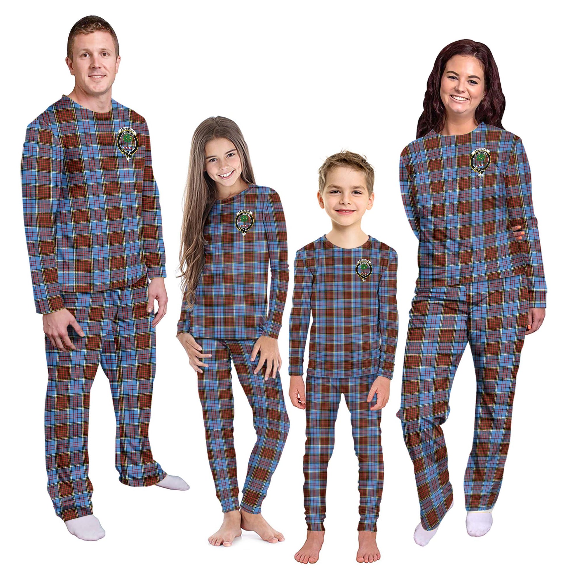 Anderson Modern Tartan Pajamas Family Set with Family Crest Kid - Tartan Vibes Clothing