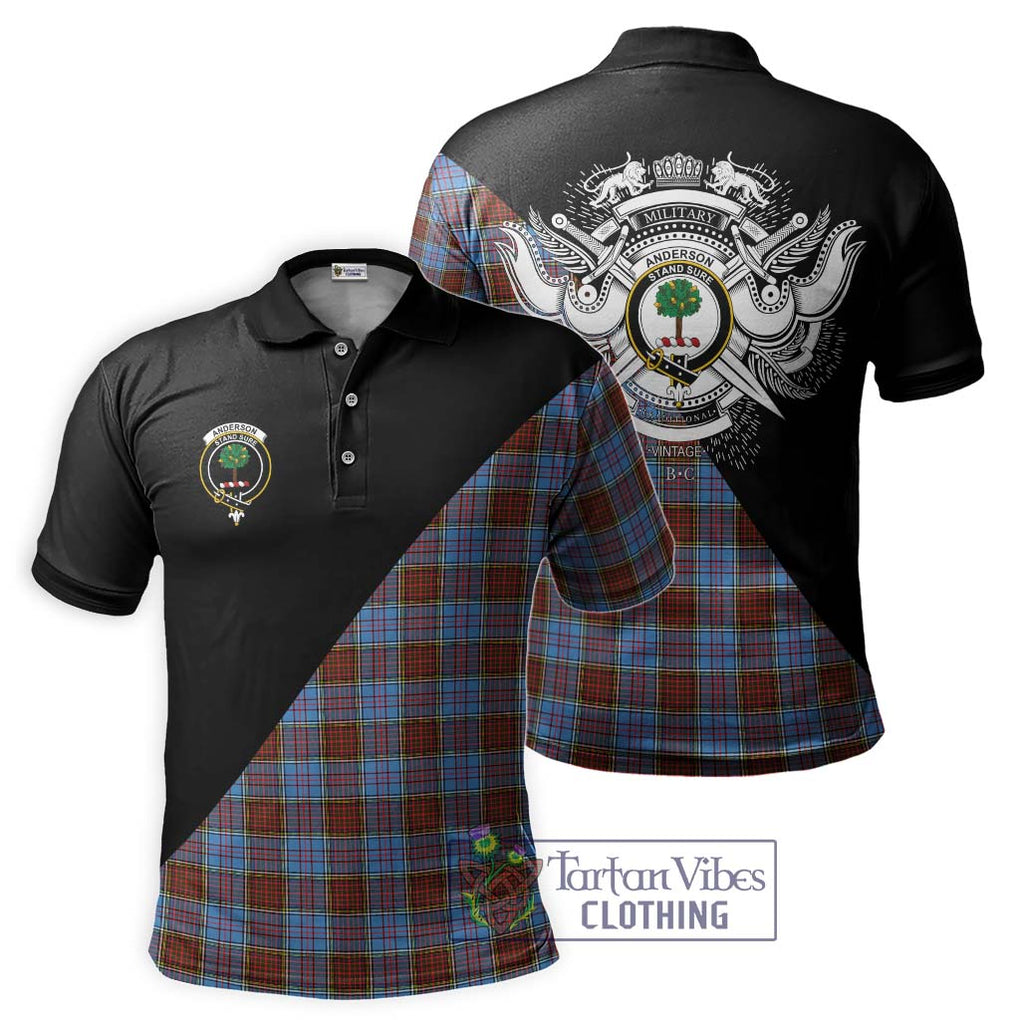 Anderson Modern Tartan Polo Shirt with Family Crest and Military Logo Style Kid - Tartanvibesclothing Shop