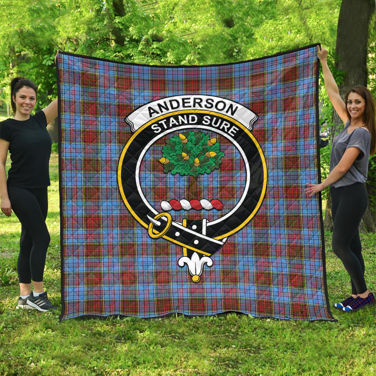 Anderson Modern Tartan Quilt with Family Crest - Tartanvibesclothing