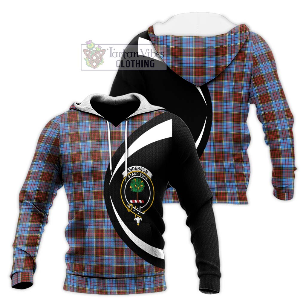 Anderson Modern Tartan Knitted Hoodie with Family Crest Circle Style Unisex Knitted Pullover Hoodie - Tartan Vibes Clothing