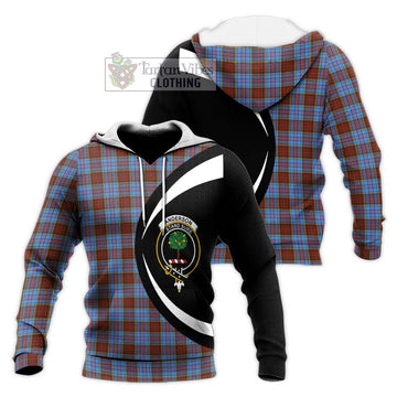 Anderson Modern Tartan Knitted Hoodie with Family Crest Circle Style