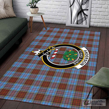 Anderson Modern Tartan Area Rug with Family Crest