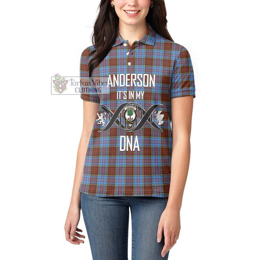 Anderson Modern Tartan Women's Polo Shirt with Family Crest DNA In Me Style Women - Tartanvibesclothing Shop