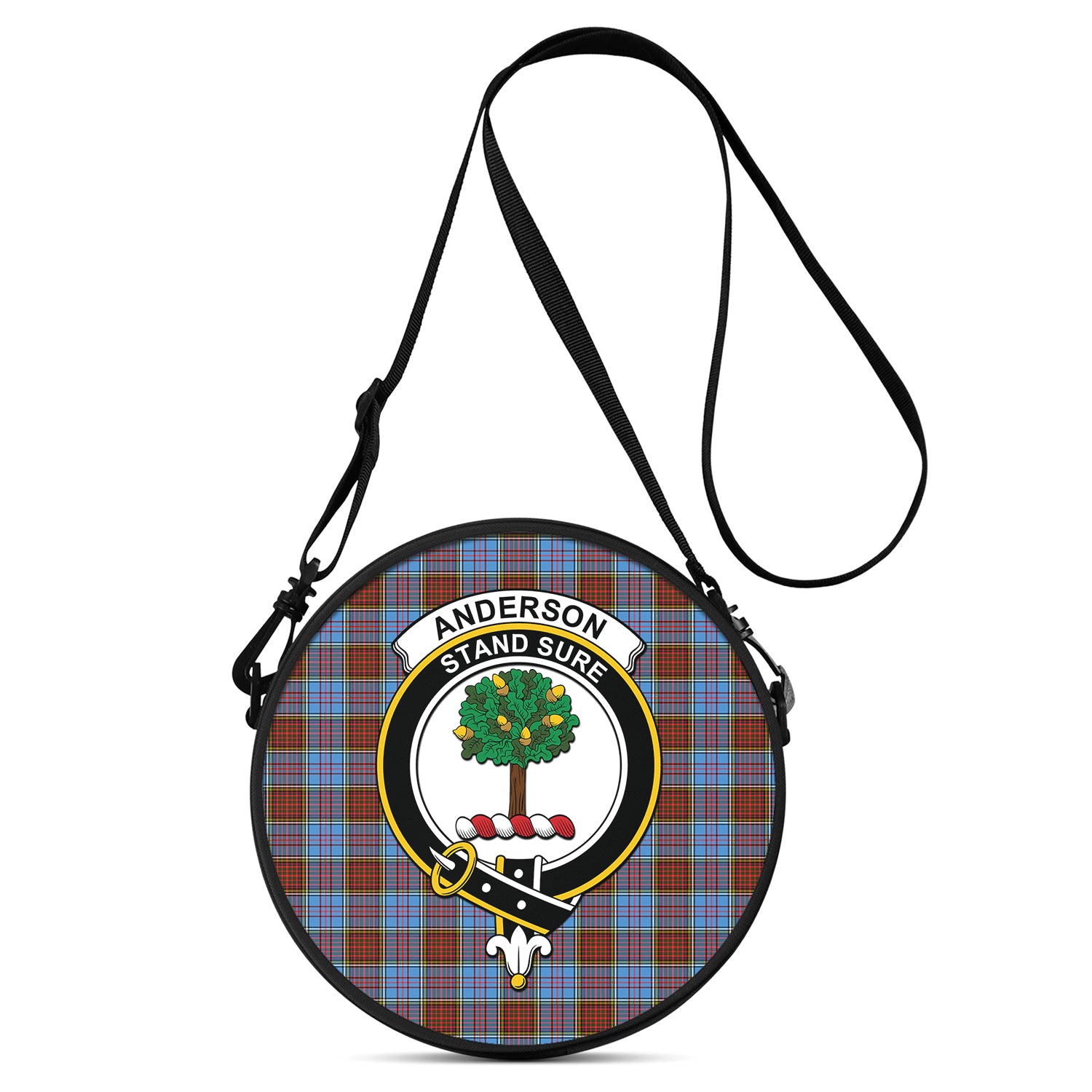 Anderson Modern Tartan Round Satchel Bags with Family Crest One Size 9*9*2.7 inch - Tartanvibesclothing