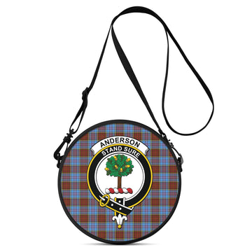 Anderson Modern Tartan Round Satchel Bags with Family Crest