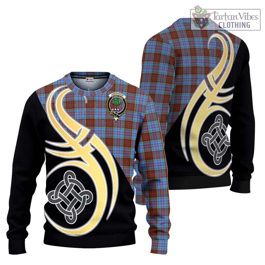 Anderson Modern Tartan Knitted Sweater with Family Crest and Celtic Symbol Style Unisex - Tartan Vibes Clothing