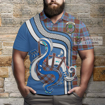 Anderson Modern Tartan Polo Shirt with Epic Bagpipe Style