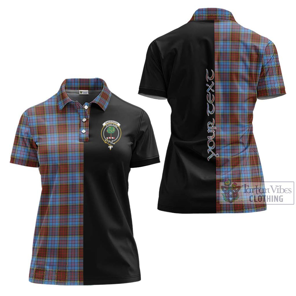 Anderson Modern Tartan Women's Polo Shirt with Family Crest and Half Of Me Style Women - Tartanvibesclothing Shop