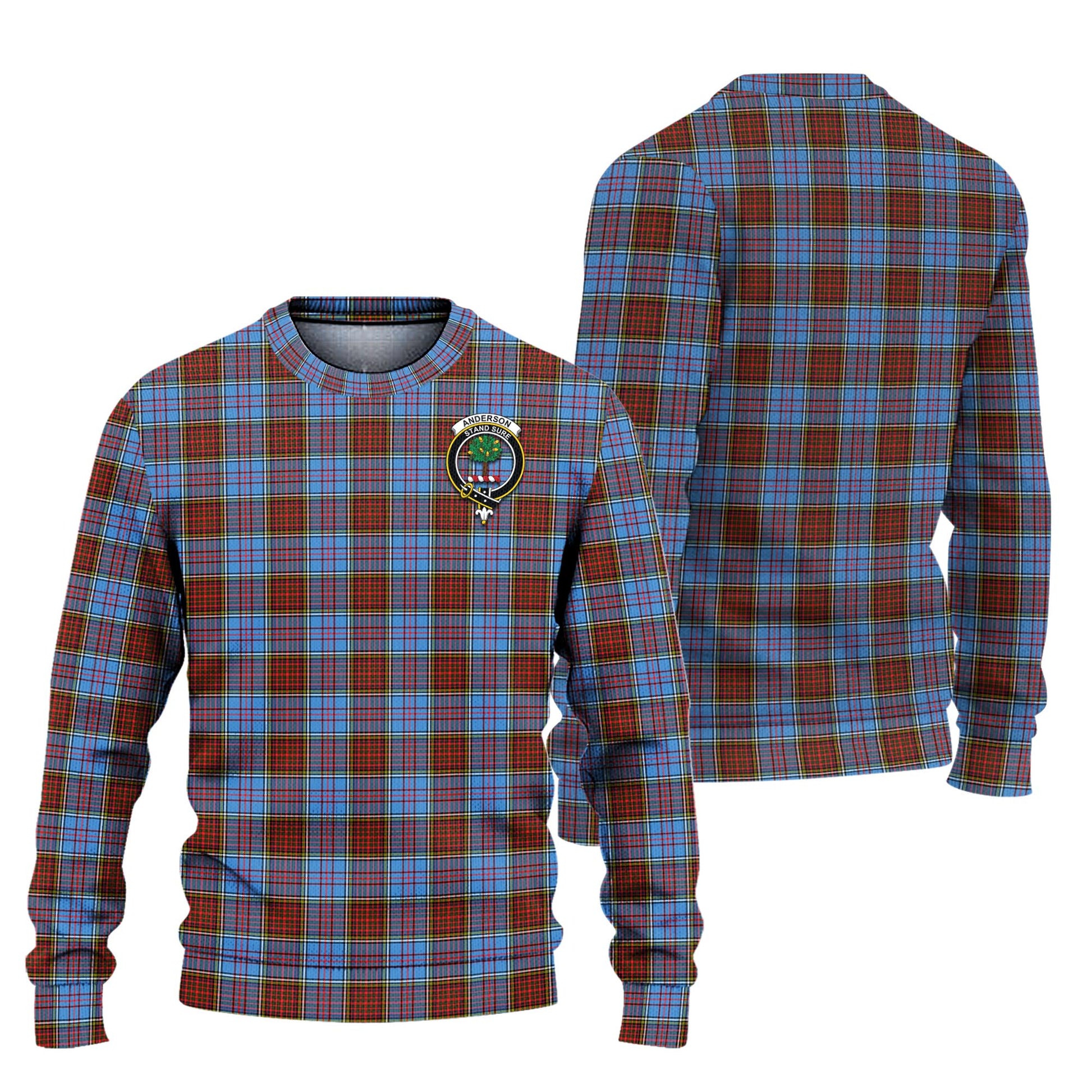 Anderson Modern Tartan Knitted Sweater with Family Crest Unisex - Tartanvibesclothing