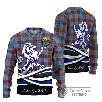 Anderson Modern Tartan Ugly Sweater with Alba Gu Brath Regal Lion Emblem