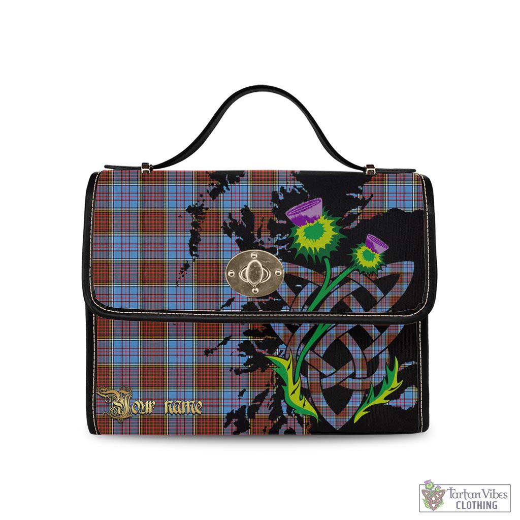 Tartan Vibes Clothing Anderson Modern Tartan Waterproof Canvas Bag with Scotland Map and Thistle Celtic Accents