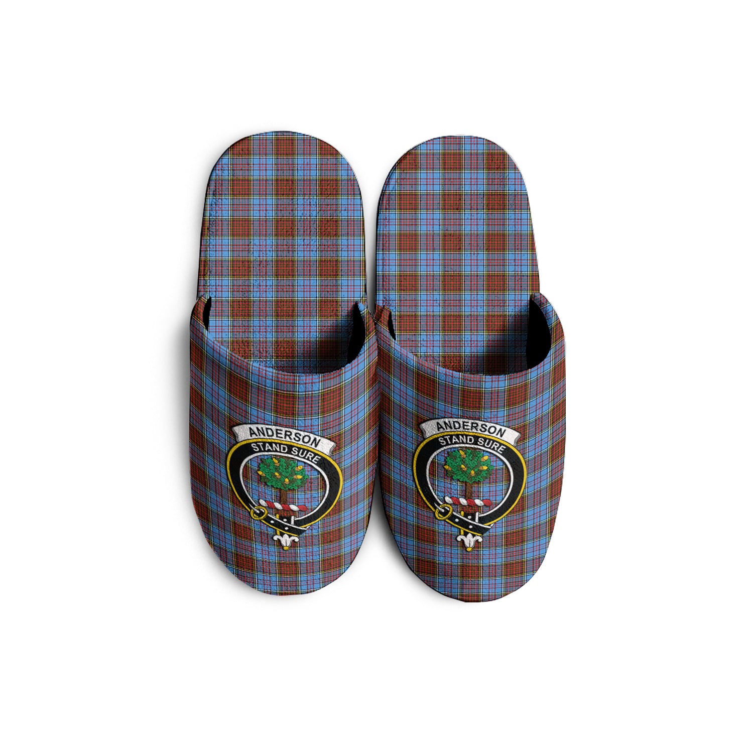 Anderson Modern Tartan Home Slippers with Family Crest - Tartanvibesclothing