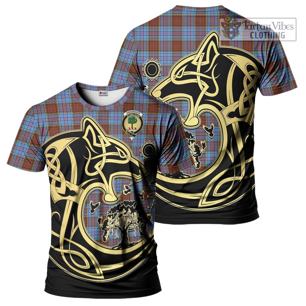 Anderson Modern Tartan T-Shirt with Family Crest Celtic Wolf Style Kid's Shirt - Tartan Vibes Clothing