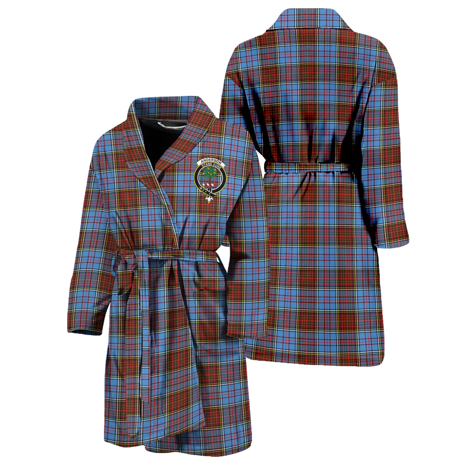 Anderson Modern Tartan Bathrobe with Family Crest Unisex S - Tartan Vibes Clothing