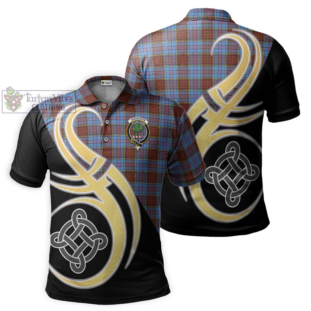 Anderson Modern Tartan Polo Shirt with Family Crest and Celtic Symbol Style Kid - Tartan Vibes Clothing