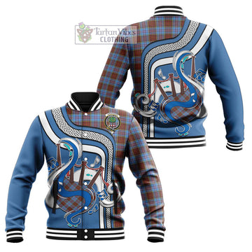 Anderson Modern Tartan Baseball Jacket with Epic Bagpipe Style