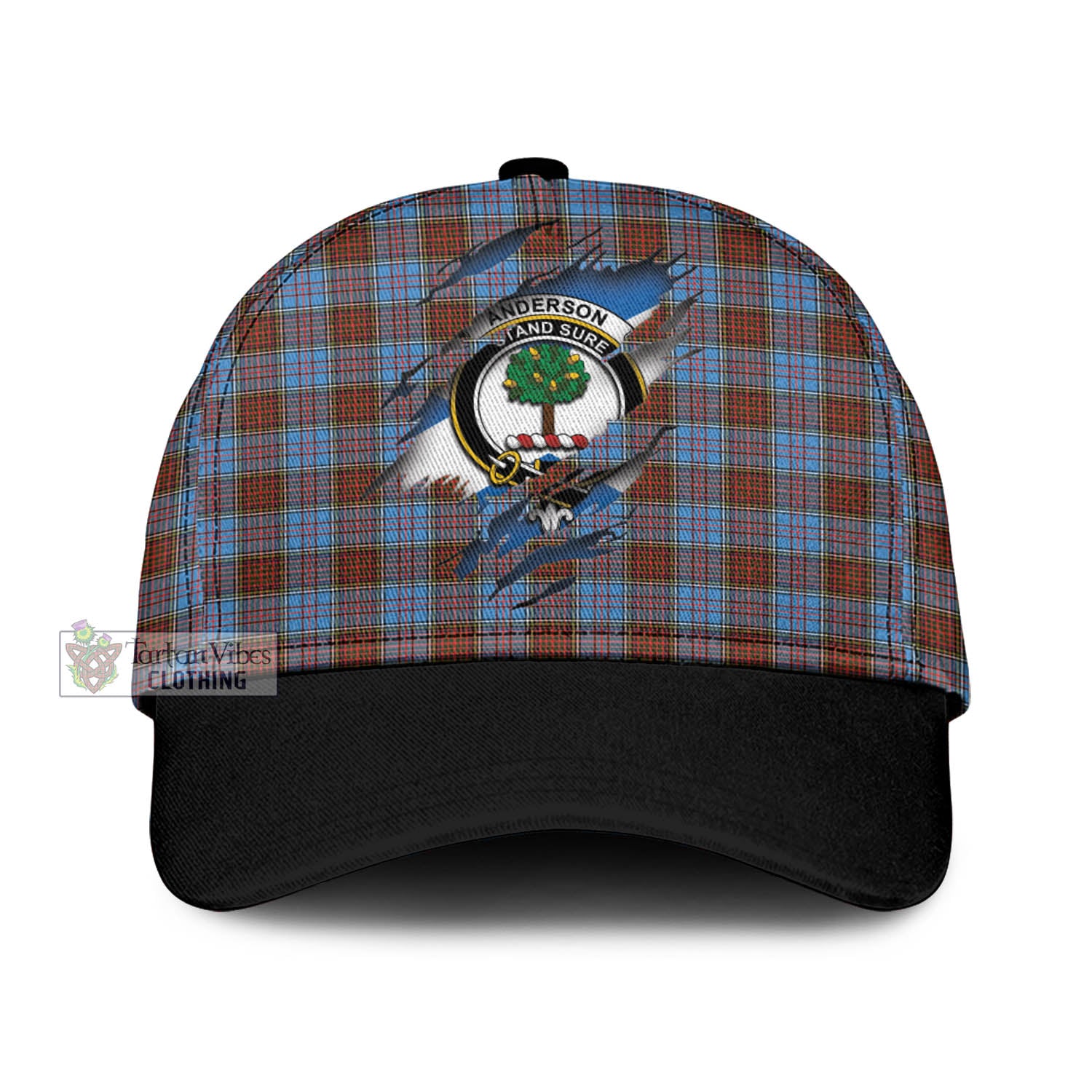 Tartan Vibes Clothing Anderson Modern Tartan Classic Cap with Family Crest In Me Style