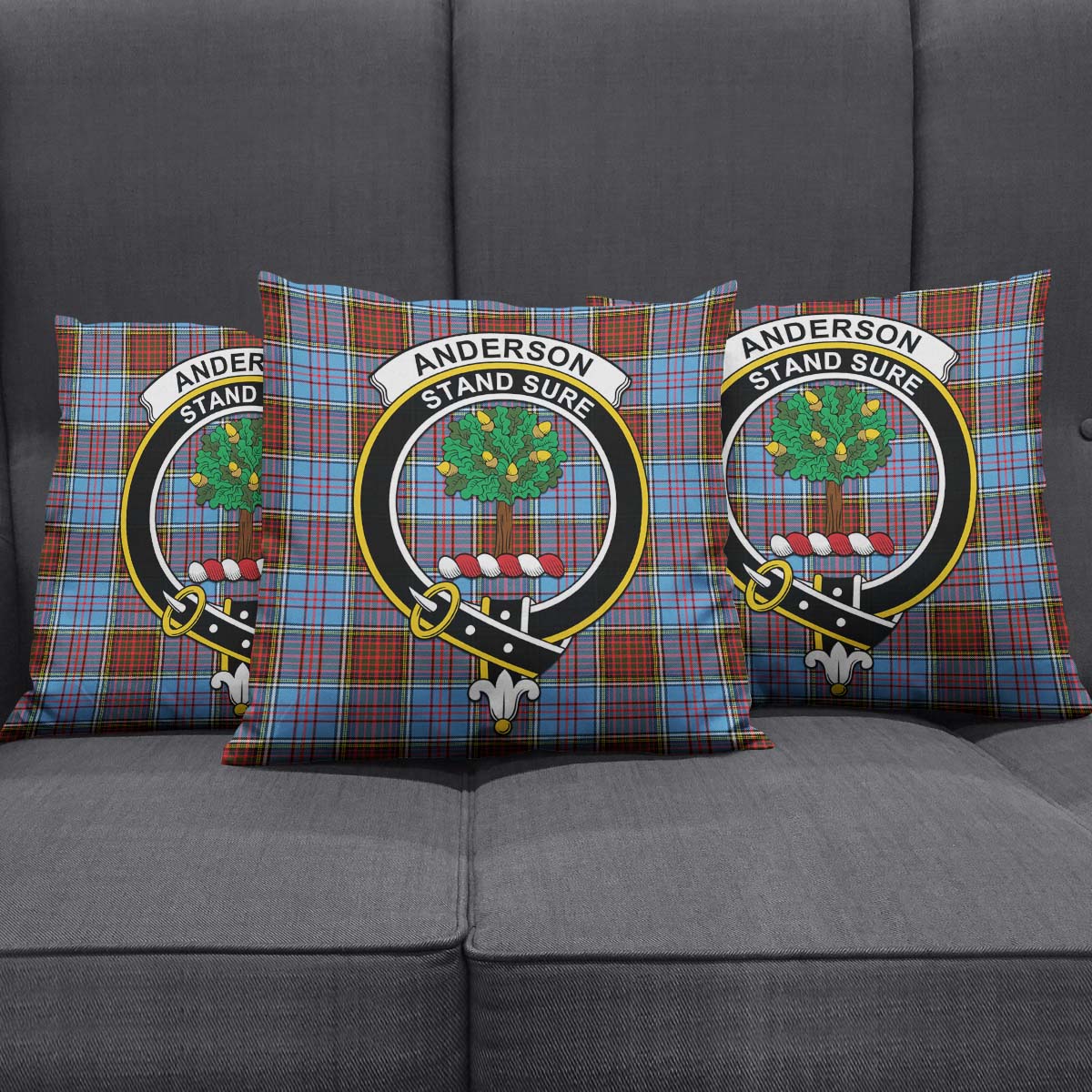 Anderson Modern Tartan Pillow Cover with Family Crest Square Pillow Cover - Tartanvibesclothing