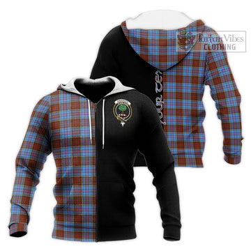 Anderson Modern Tartan Knitted Hoodie with Family Crest and Half Of Me Style