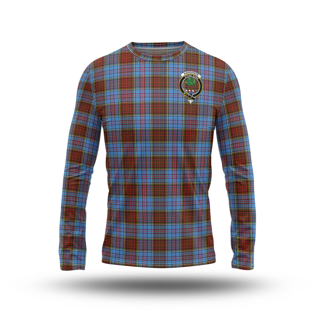 Anderson Modern Tartan Long Sleeve T-Shirt with Family Crest - Tartanvibesclothing