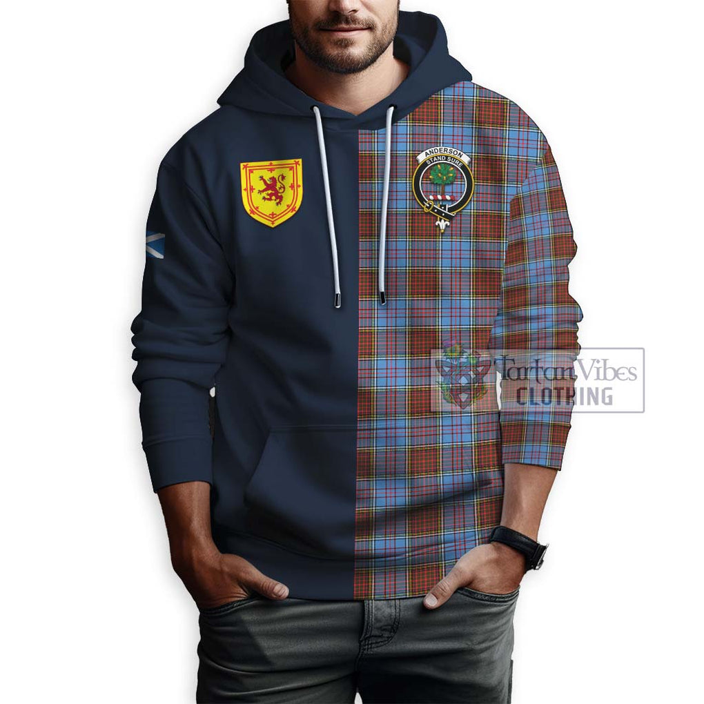 Tartan Vibes Clothing Anderson Modern Tartan Hoodie with Scottish Lion Royal Arm Half Style