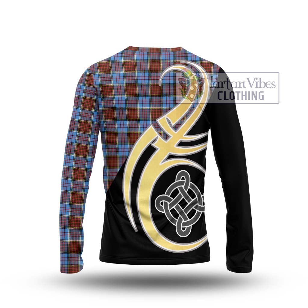 Anderson Modern Tartan Long Sleeve T-Shirt with Family Crest and Celtic Symbol Style - Tartan Vibes Clothing