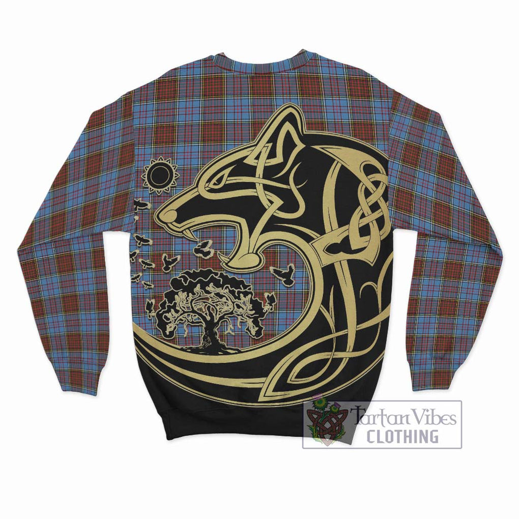 Anderson Modern Tartan Sweatshirt with Family Crest Celtic Wolf Style - Tartan Vibes Clothing