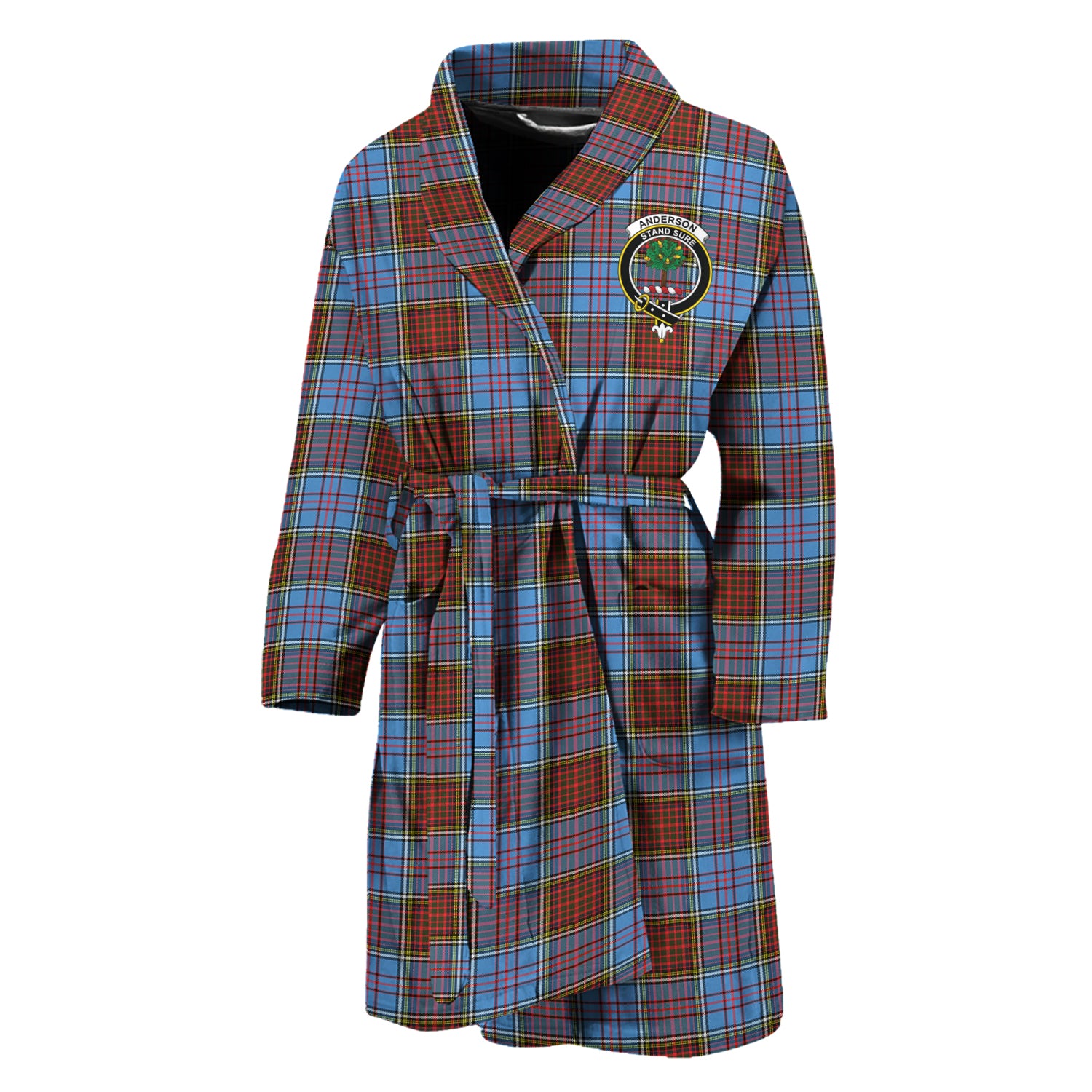 Anderson Modern Tartan Bathrobe with Family Crest Unisex M - Tartan Vibes Clothing