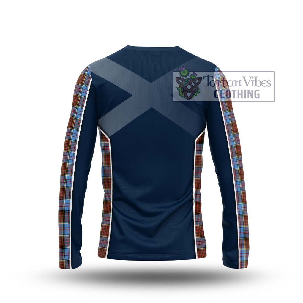 Anderson Modern Tartan Long Sleeve T-Shirt with Family Crest and Lion Rampant Vibes Sport Style - Tartan Vibes Clothing