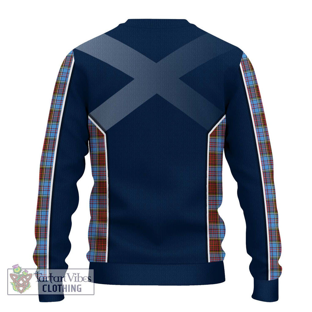 Anderson Modern Tartan Knitted Sweater with Family Crest and Lion Rampant Vibes Sport Style - Tartan Vibes Clothing