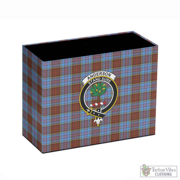 Anderson Modern Tartan Pen Holder with Family Crest