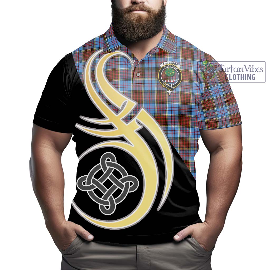 Anderson Modern Tartan Polo Shirt with Family Crest and Celtic Symbol Style - Tartan Vibes Clothing