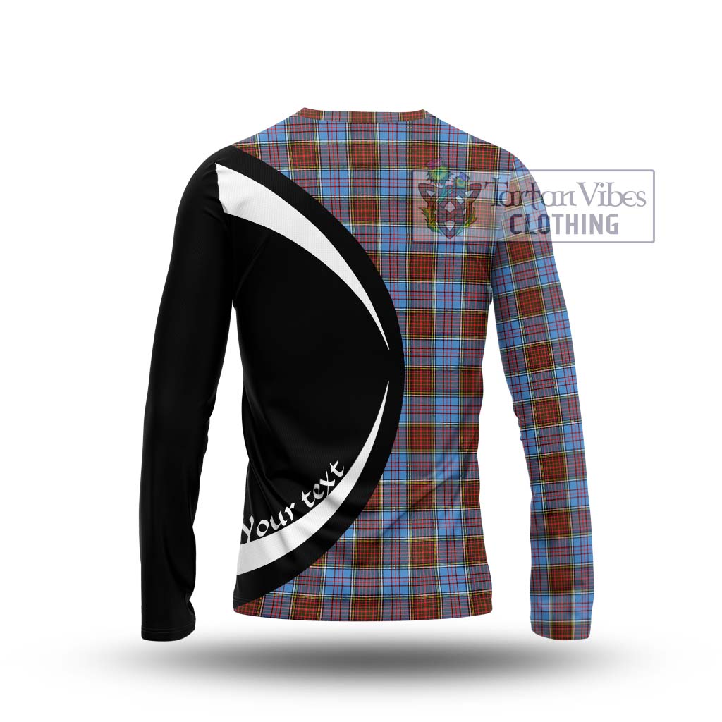 Anderson Modern Tartan Long Sleeve T-Shirt with Family Crest Circle Style - Tartan Vibes Clothing