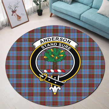 Anderson Modern Tartan Round Rug with Family Crest