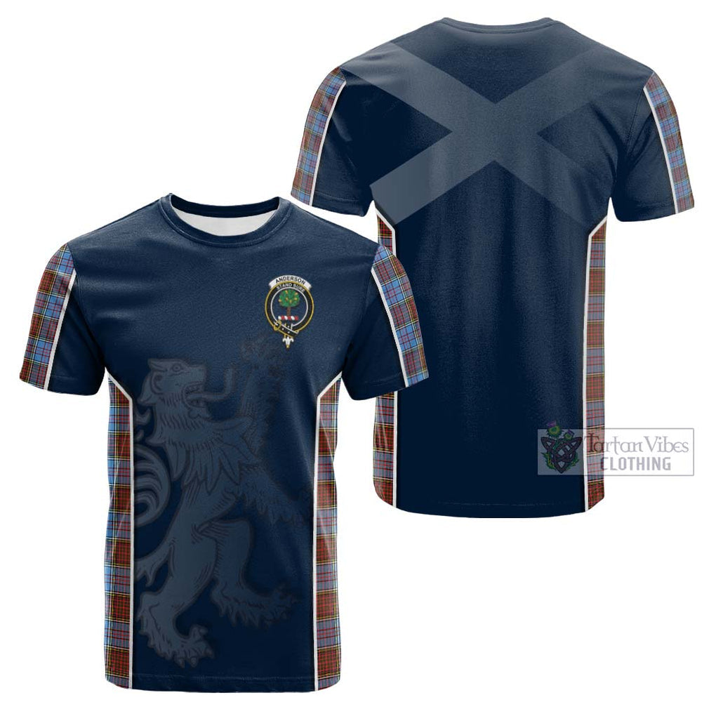 Tartan Vibes Clothing Anderson Modern Tartan Cotton T-shirt with Family Crest and Lion Rampant Vibes Sport Style