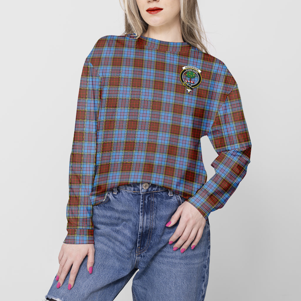 Anderson Modern Tartan Sweatshirt with Family Crest - Tartan Vibes Clothing