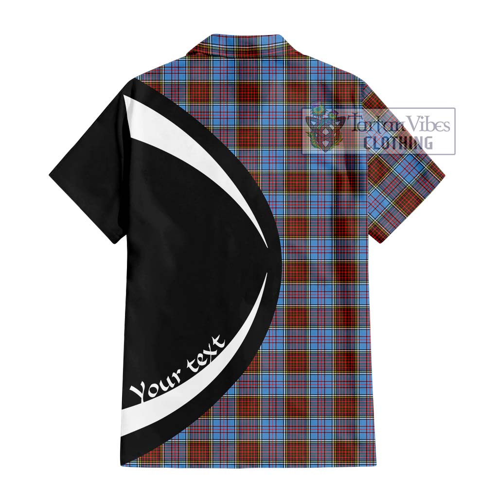 Anderson Modern Tartan Short Sleeve Button Up with Family Crest Circle Style - Tartan Vibes Clothing