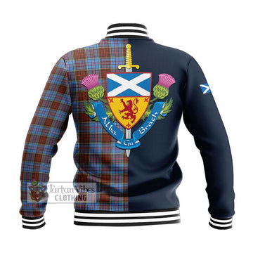 Anderson Modern Tartan Baseball Jacket Alba with Scottish Lion Royal Arm Half Style