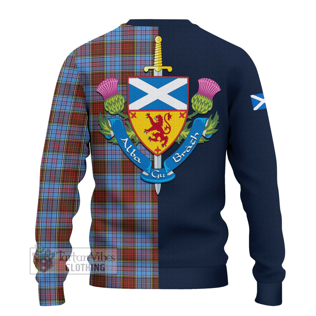 Tartan Vibes Clothing Anderson Modern Tartan Knitted Sweater with Scottish Lion Royal Arm Half Style