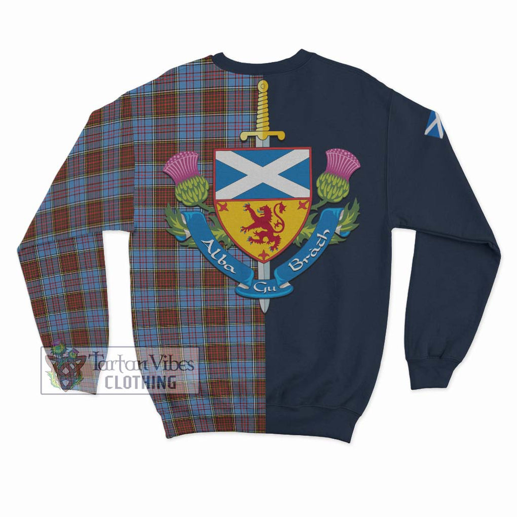 Tartan Vibes Clothing Anderson Modern Tartan Sweatshirt with Scottish Lion Royal Arm Half Style