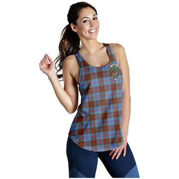 Anderson Modern Tartan Women Racerback Tanks with Family Crest