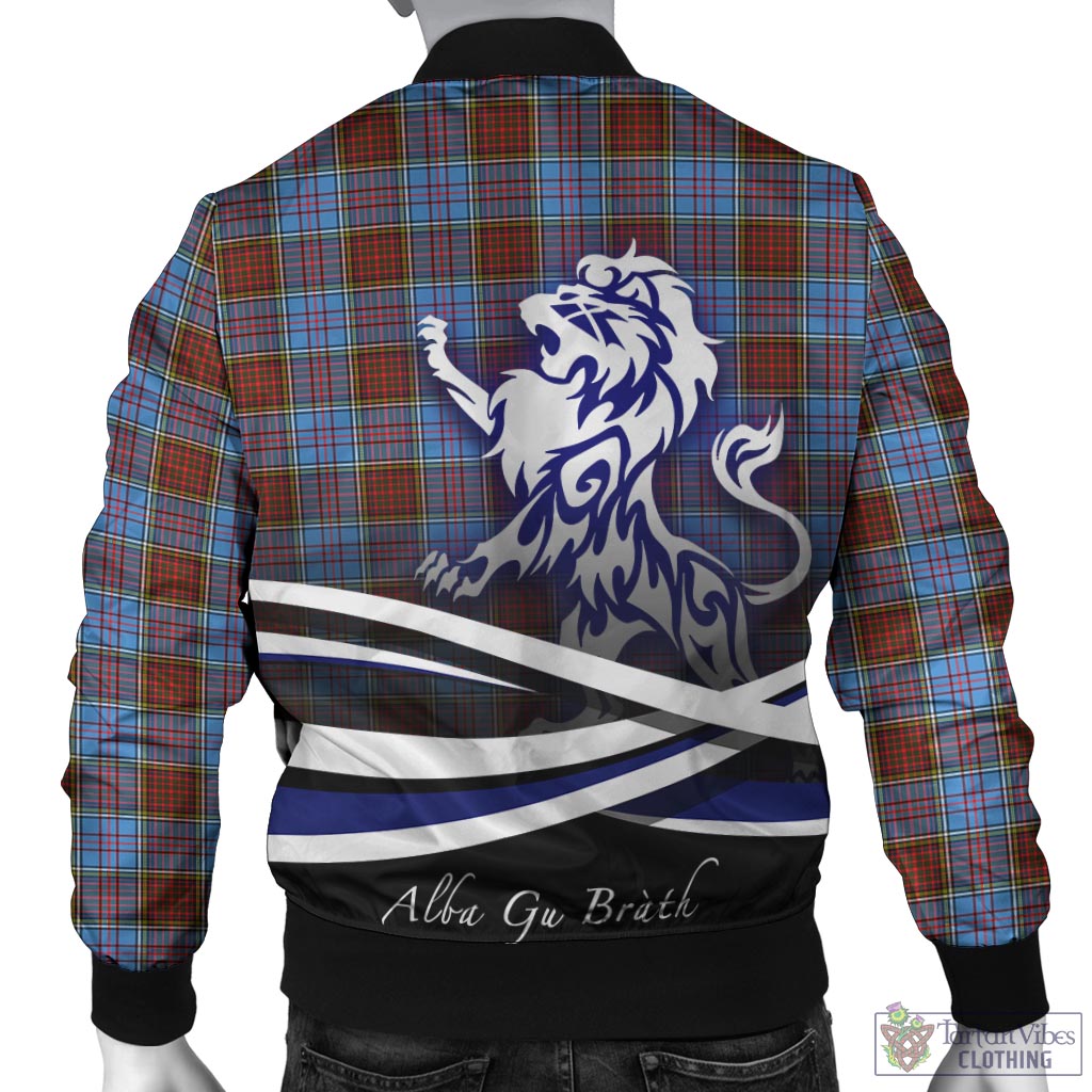 Tartan Vibes Clothing Anderson Modern Tartan Bomber Jacket with Alba Gu Brath Regal Lion Emblem