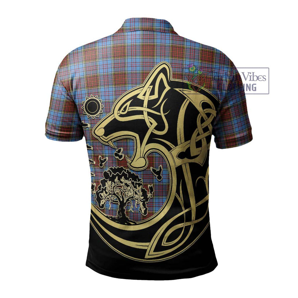 Anderson Modern Tartan Polo Shirt with Family Crest Celtic Wolf Style - Tartanvibesclothing Shop